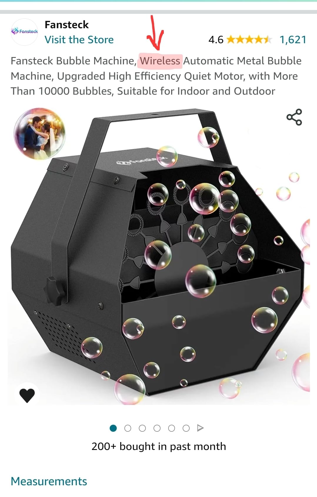 Fansteck Bubble Machine - Automatic Metal Bubble Maker, Portable Bubble Blower with High Output More Than 10000 Bubbles, Plug-in Bubble Toys for Indoor and Outdoor customer photo 1