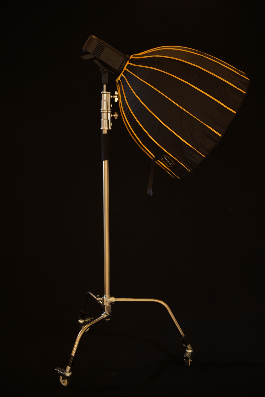 EACHSHOT C Stand Metal with Bag Wheel Max 10.8ft/330cm with 106cm Holding Arm 2 Pieces Grip Head for Godox AD400 Pro AD600 Pro AD600BM Aputure 120D 300D II for Photography Studio Video Monolight customer photo 2