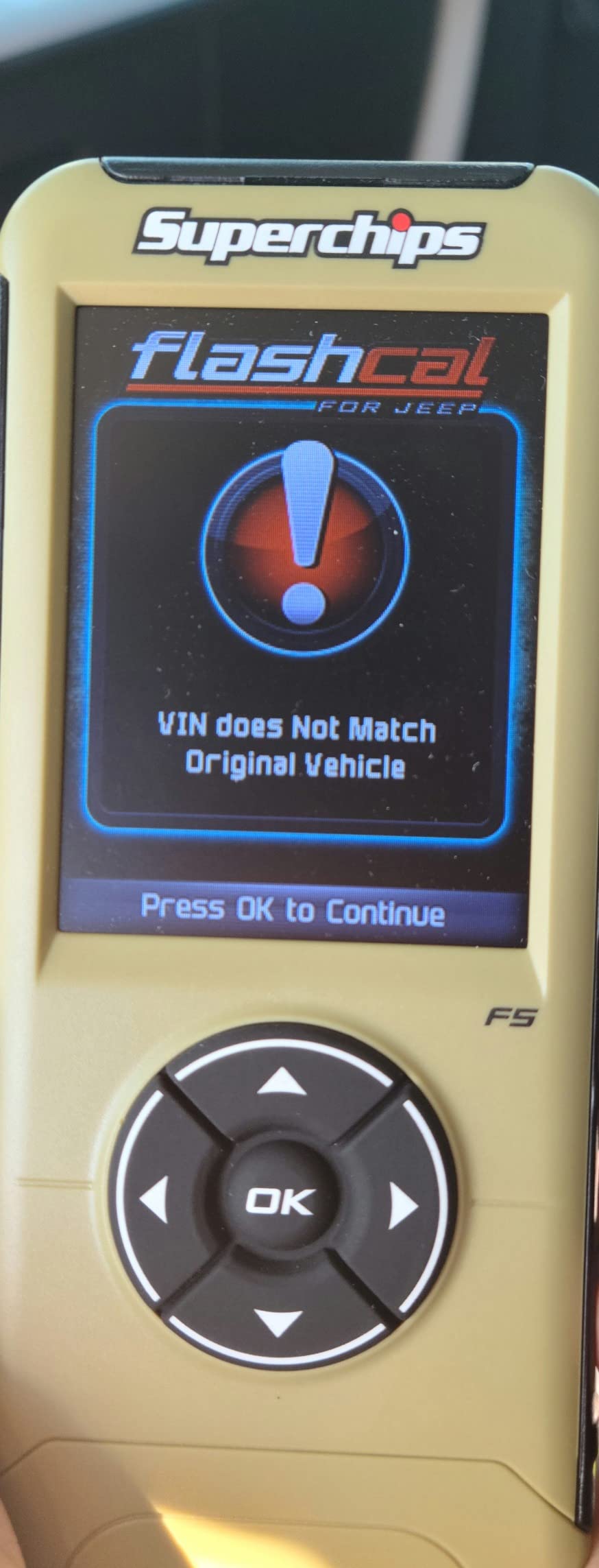 SUPERCHIPS FLASHCAL F5 IN-CAB TUNER,GASOLINE,COMPATIBLE WITH 2007-2018 JEEP JK WRANGLER customer photo 1
