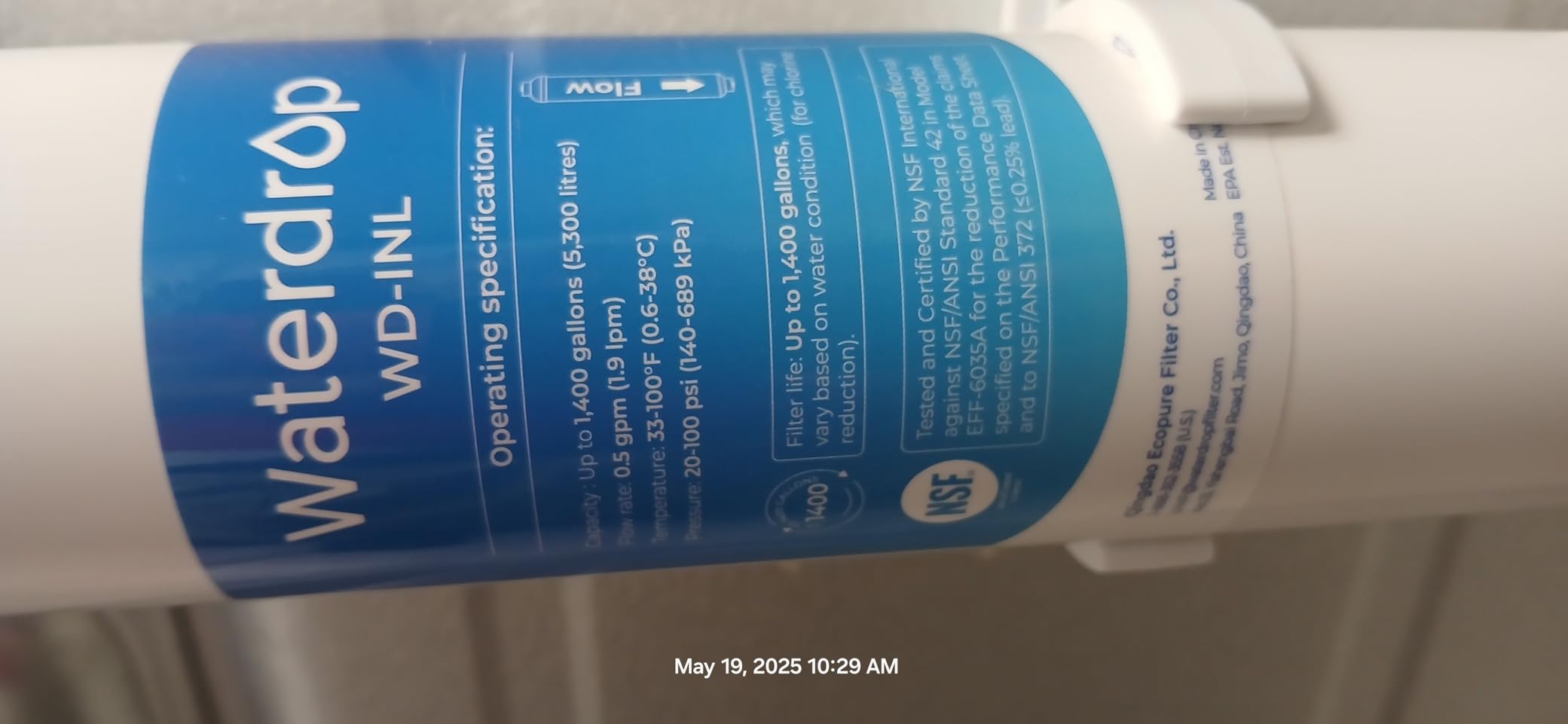Waterdrop INL Inline Water Filter for Refrigerator and Ice Maker customer photo 1