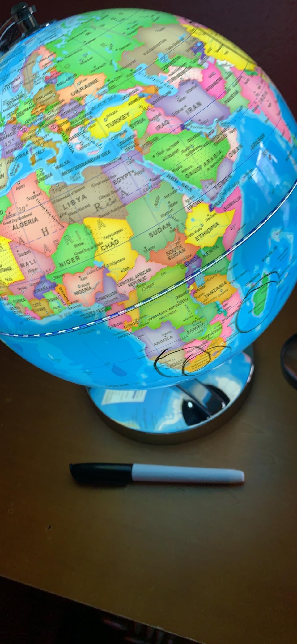 POOCCI 6 in1 Illuminated Large World Globe for Kids & Adults All Ages High Clear Map 12inch, Illuminates Educational Interactive STEM Toy, Light Up Kids Globe Lamp,Gifts For Boys And Girls customer photo 1
