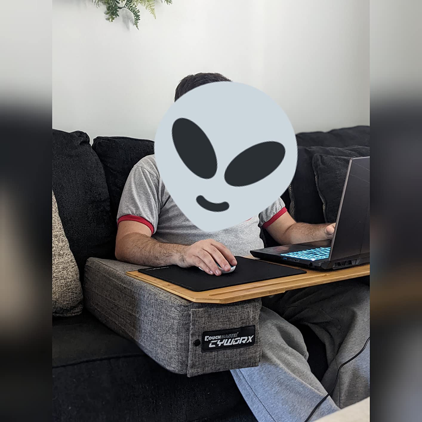 Couchmaster CYWORX, Ergonomic Lap Desk for Notebooks or Wireless Equipment, Lapdesk for Home Office, Perfect for Couch and Bed, Including Pillows and Mousepad customer photo 2