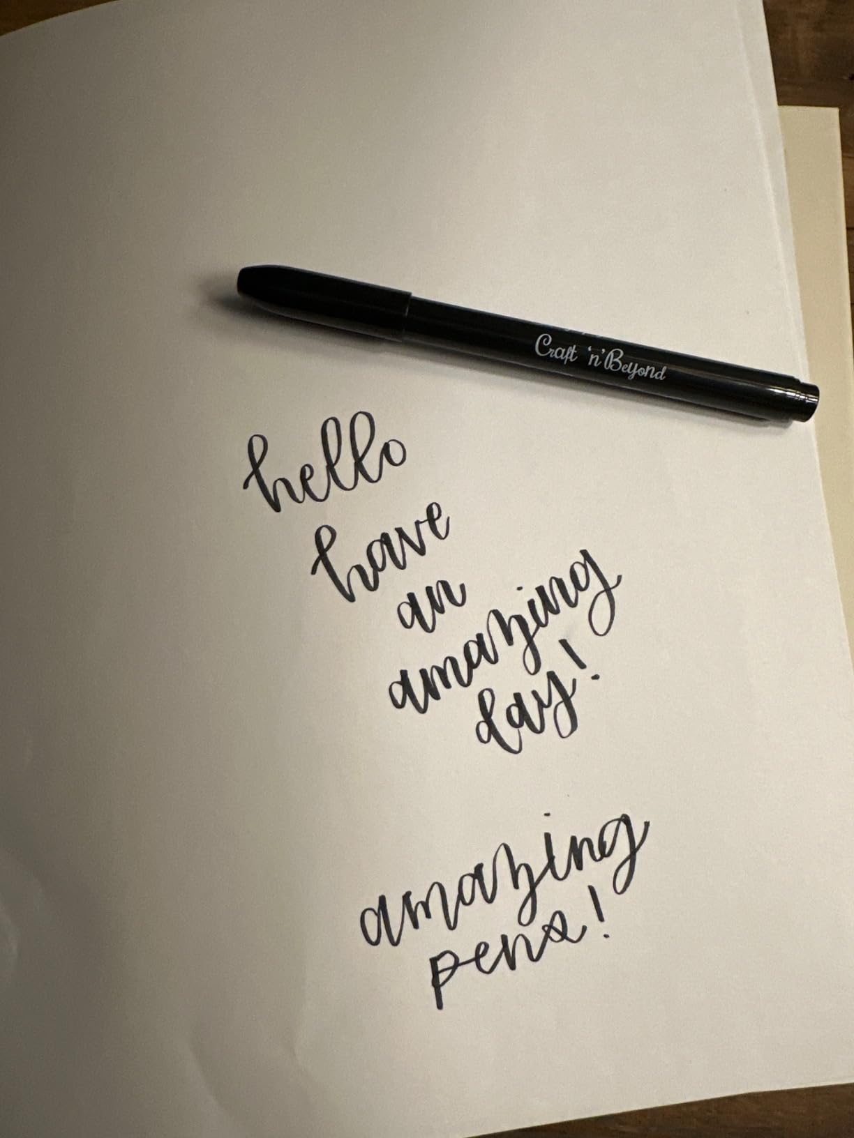 Craft 'n' Beyond Calligraphy Brush Pens Pack of 3 Small, Medium and Large Markers for Hand Lettering, Art Drawing, Sketching, Scrapbooking, Writing, Journaling - Beginner Kit with Fadeproof Black Ink customer photo 2