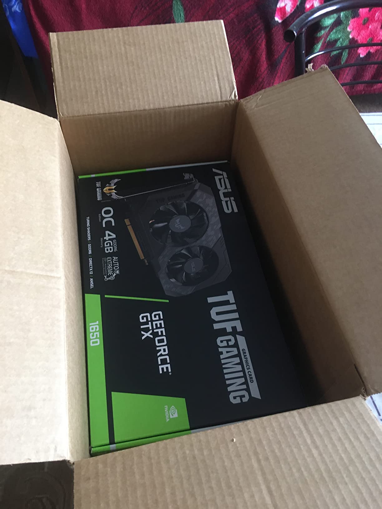 ASUS TUF Gaming NVIDIA GeForce GTX 1650 OC Edition Graphics Card (PCIe 3.0, 4GB GDDR6 Memory, HDMI, DisplayPort, DVI-D, 1x 6-pin Power Connector, IP5X Dust Resistance, Space-Grade Lubricant) customer photo 1