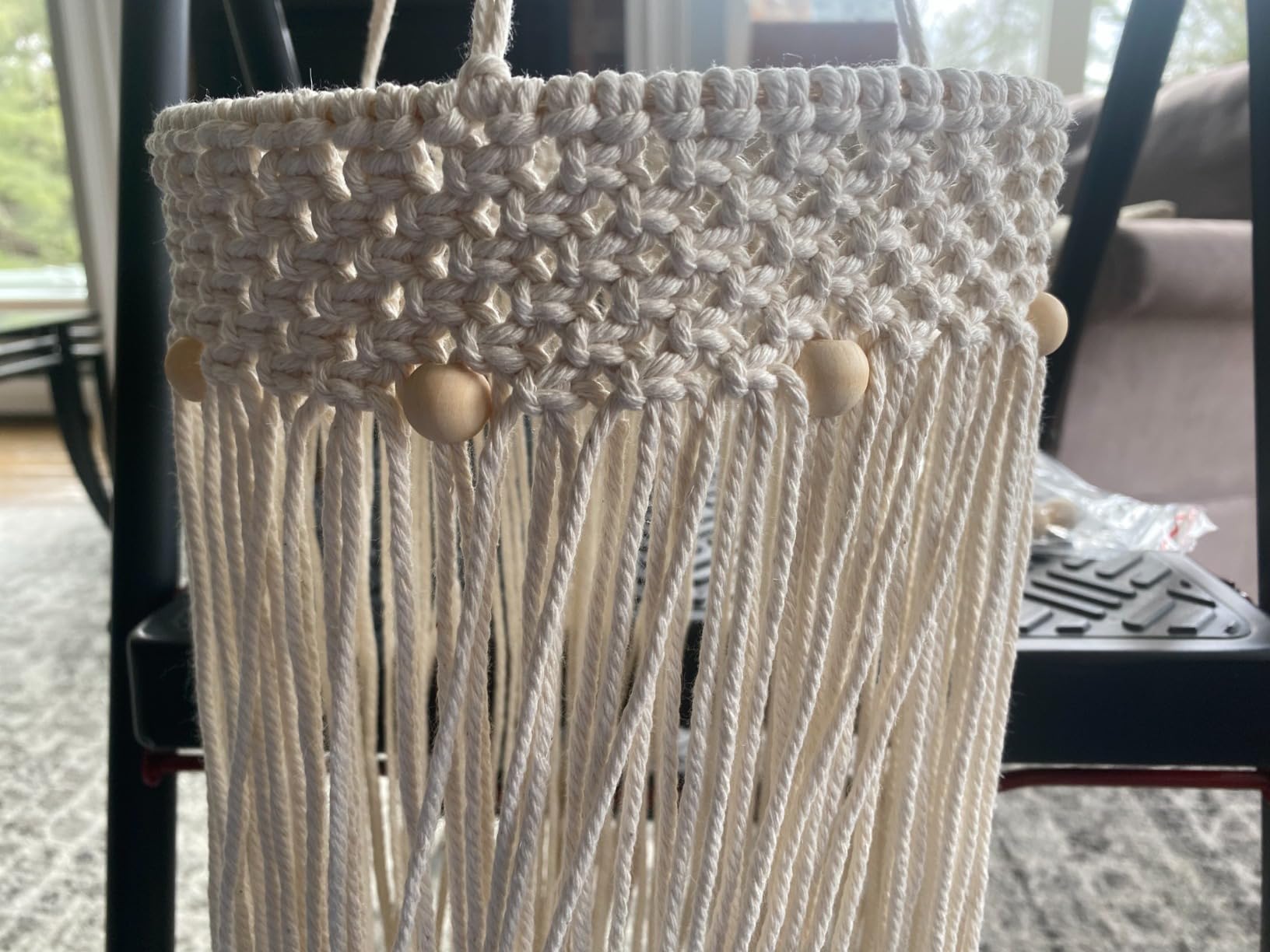 87pcs Macrame Kits for Beginners 3mm x 220yards Natural Cotton Macrame Cord Wall Hanging Kit, Macrame Supplies Best for Macrame Plant Hanger with Wooden Beads,Wooden Rings customer photo 1