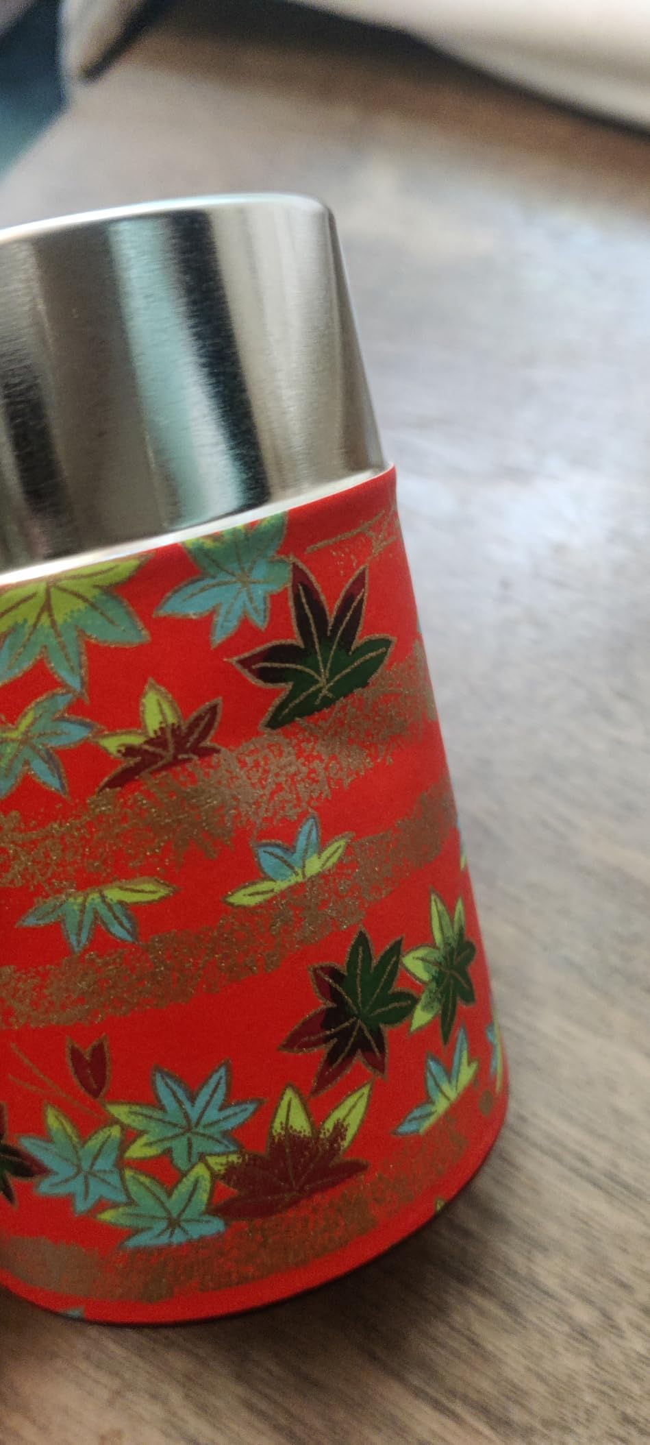 NOREN Japanese Tea Canister Tin (Yuzen Washi Paper), 3.5oz Size Made in JAPAN with Includes Inner Lid of Airtight Damp-Proof/Kitchen Jar for Loose Leaf Coffee Tea (Sakura of Kyoto/Navy) customer photo 1