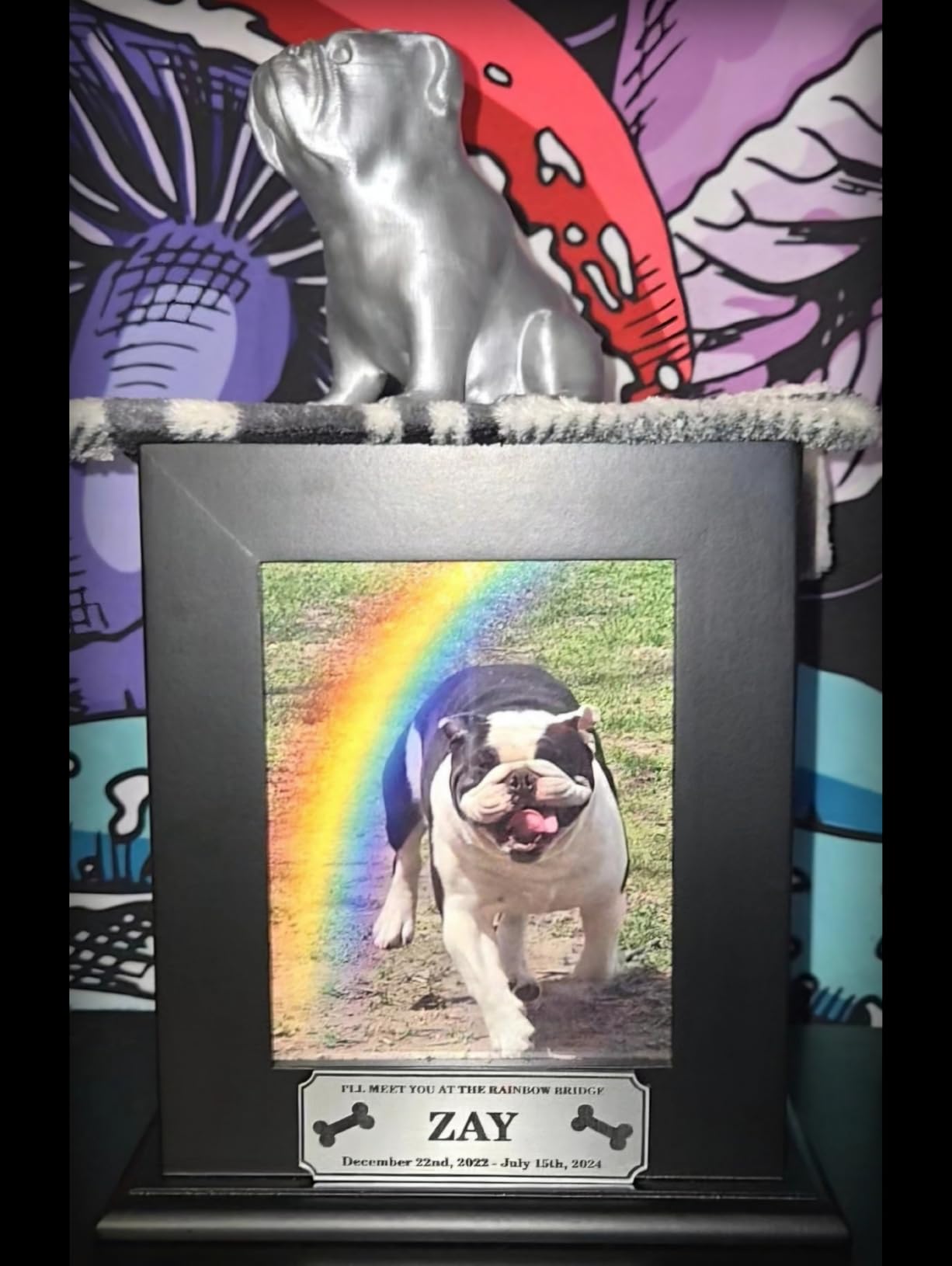 BRKURLEG Dog Urns for Ashes, Animal Wood Urn, Black customer photo 1