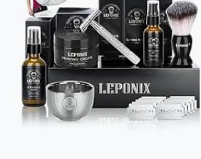 LEPONIX Shaving Kit for Men with Safety Razor Brush Bowl and Beard Bib customer photo 1