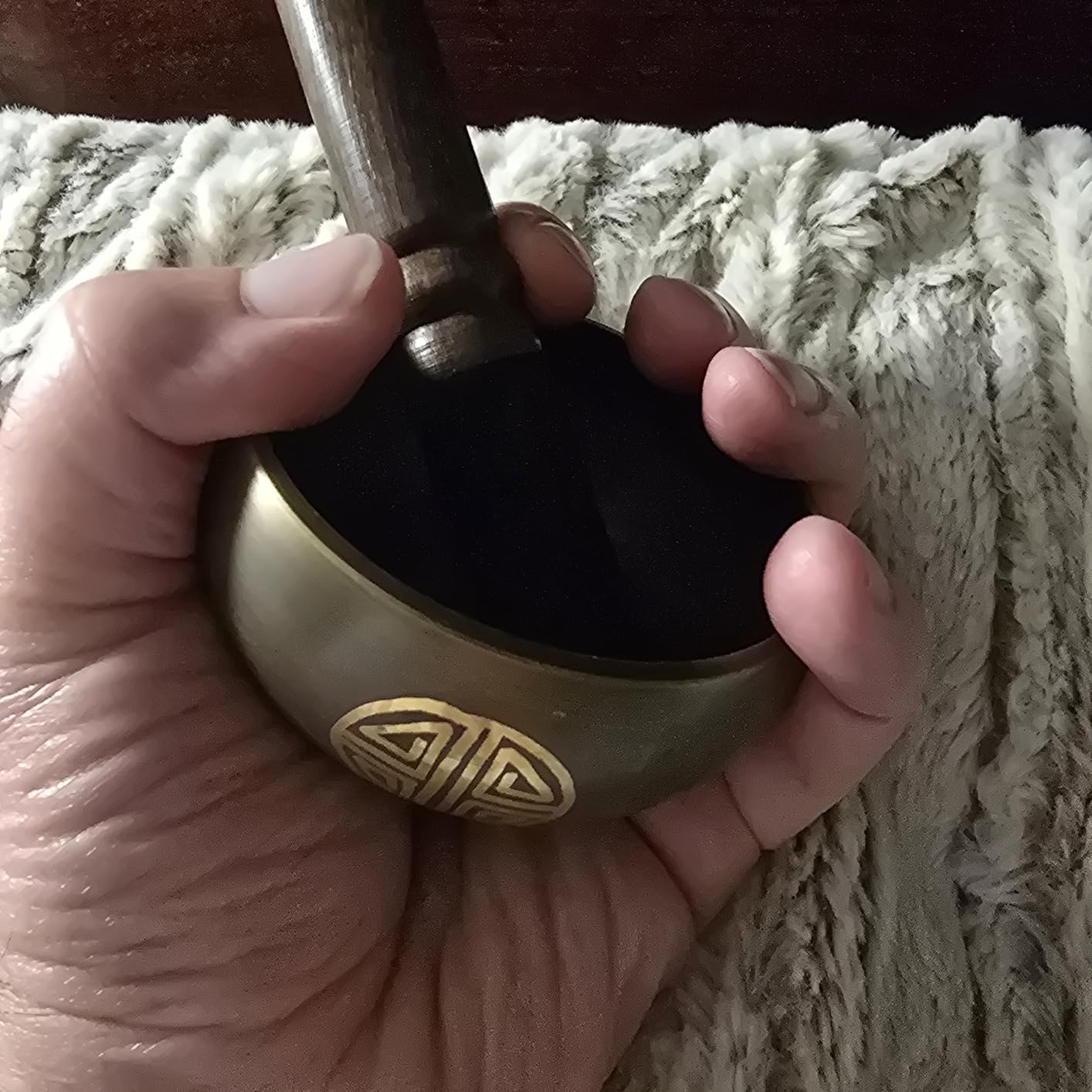 Tibetan Singing Bowl Set Brass - Master Healing Grade - Authentic Handcrafted Sound Bowl by Himalayan Bazaar customer photo 1