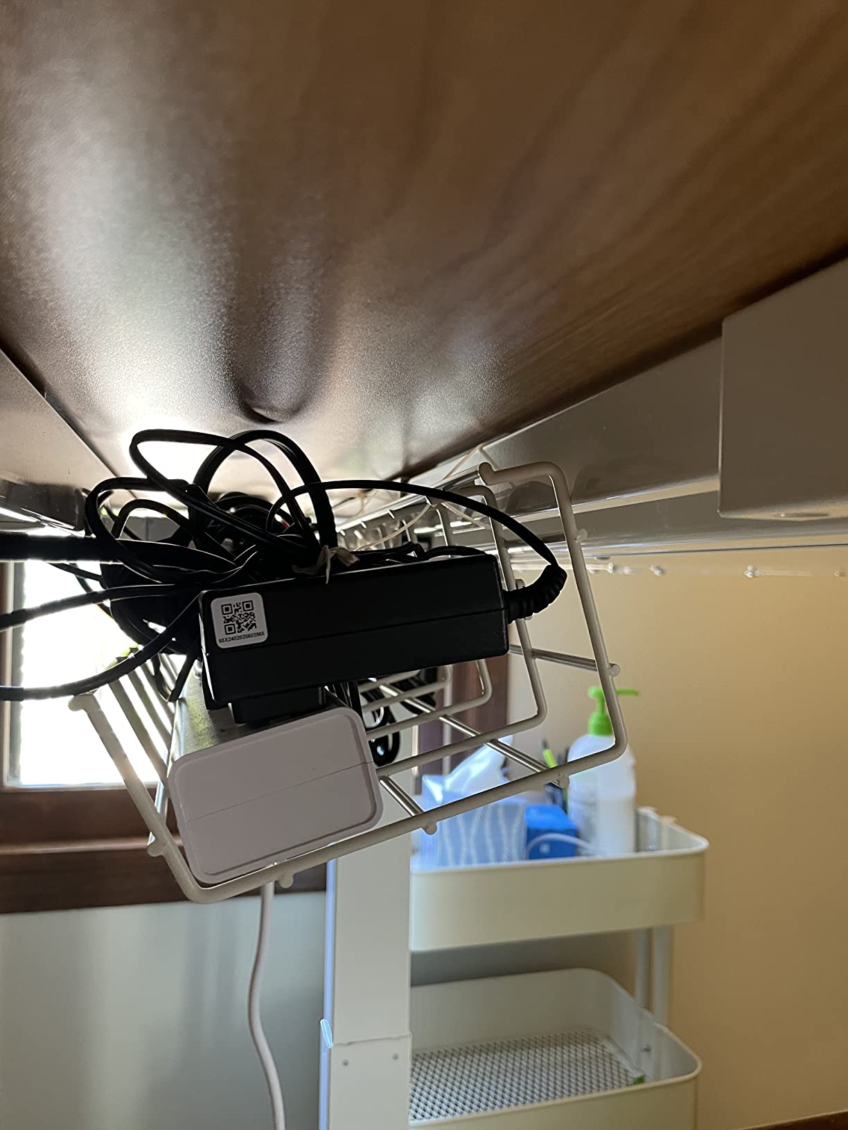 Under Desk Cable Management- 2 Pack Cord Organizer. Metal Wire Cable Management Tray for Office, Studio and Home. Super Sturdy Under Table Cable Management - Black Cable Organizer customer photo 1