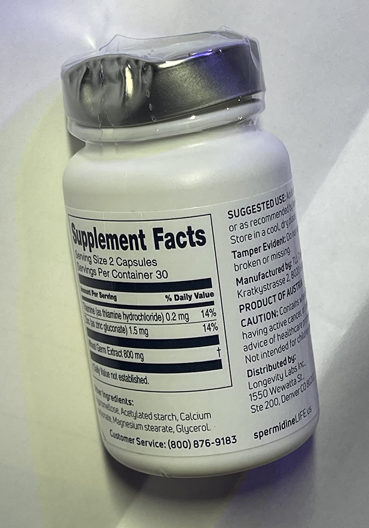 LONGEVITY LABS + spermidineLIFE Supplement, 60 Capsules | Plant-Based Wheat Germ Extract with High Spermidine & Zinc for Cell Renewal, Vegan, for Women & Men customer photo 1