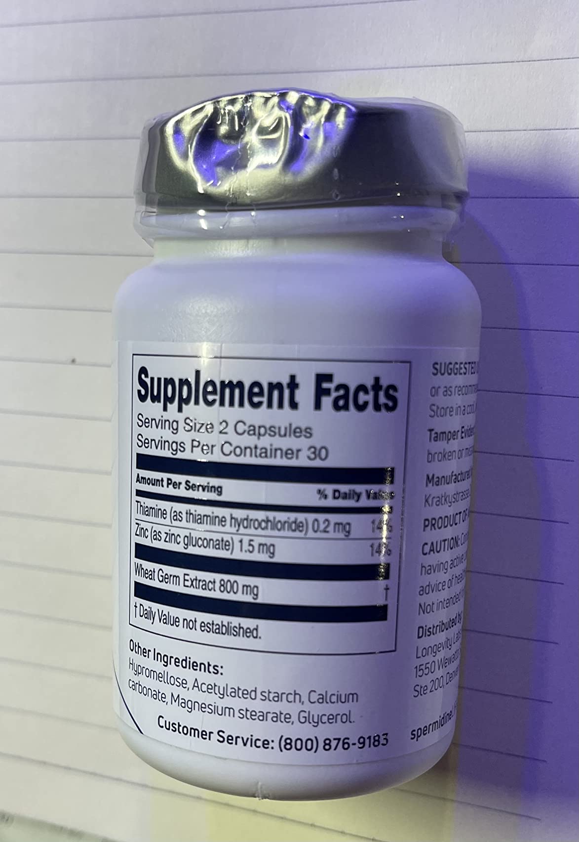 LONGEVITY LABS + spermidineLIFE Supplement, 60 Capsules | Plant-Based Wheat Germ Extract with High Spermidine & Zinc for Cell Renewal, Vegan, for Women & Men customer photo 2