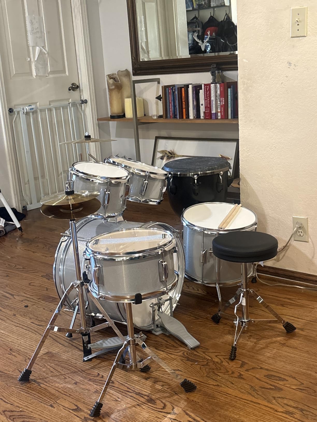 Best Choice Products Kids 5-Piece Beginner Drum Set Junior Kit, Starter Percussion w/Cymbals, Pedal, Drumsticks, Stool, Toms, Snare, Hi Hat - Black customer photo 1