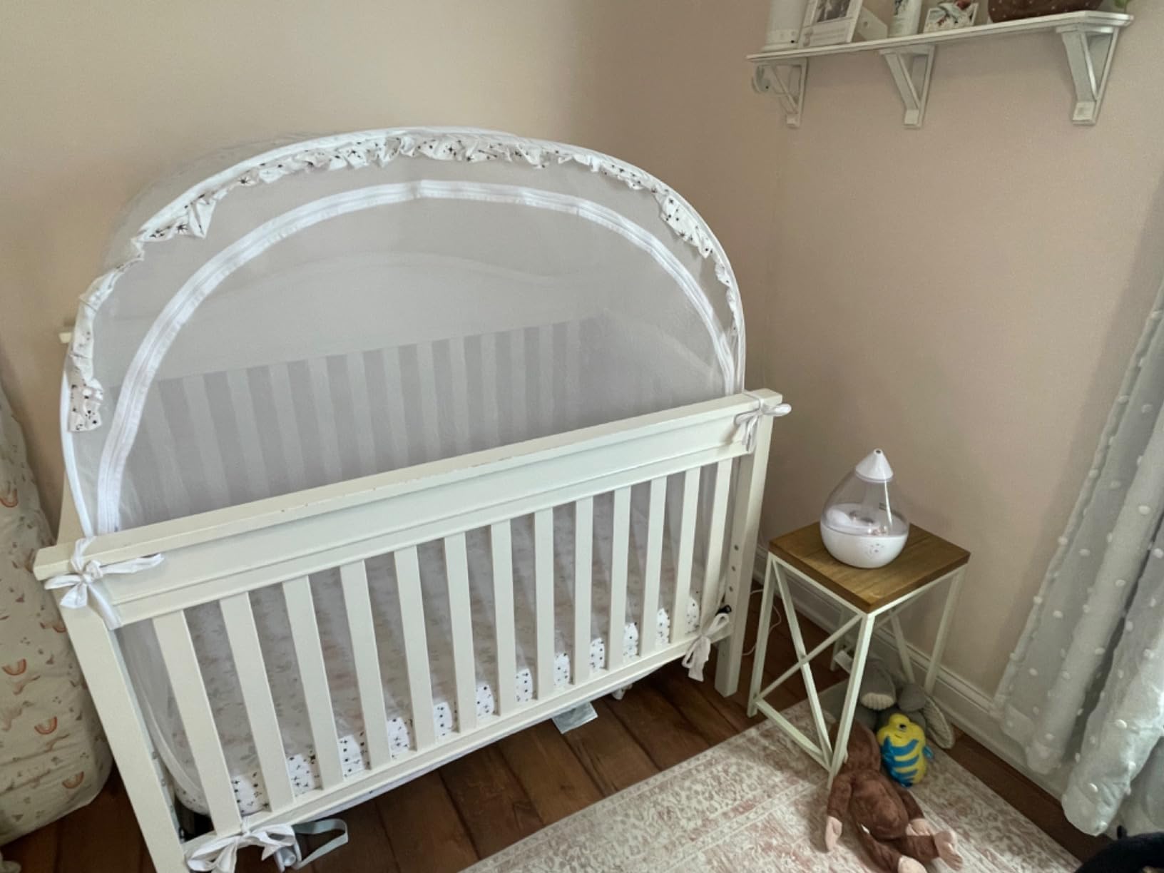 L RUNNZER Baby Crib Tent, Pop Up Crib Net to Keep Baby in customer photo 2