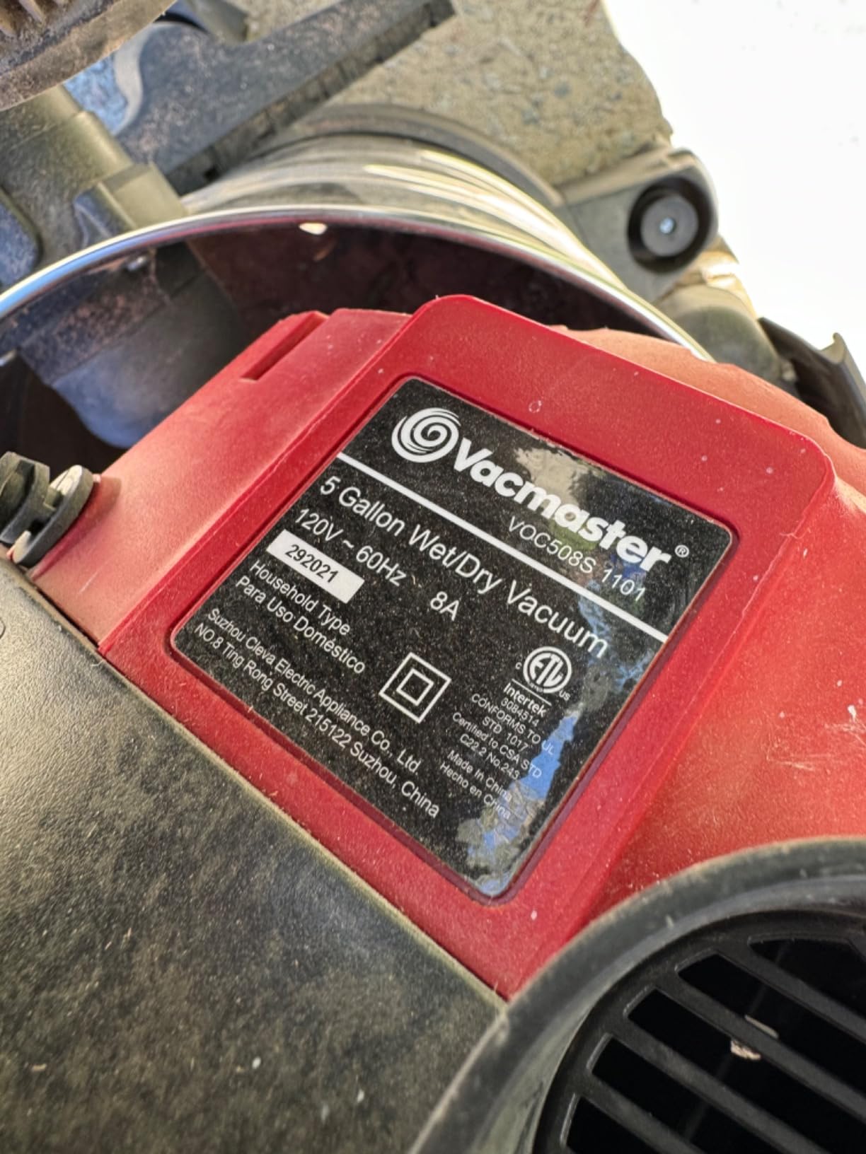 Vacmaster VOC508S 1101 5-Gal 4 Peak HP Stainless Steel Wet/Dry Vac Red customer photo 2