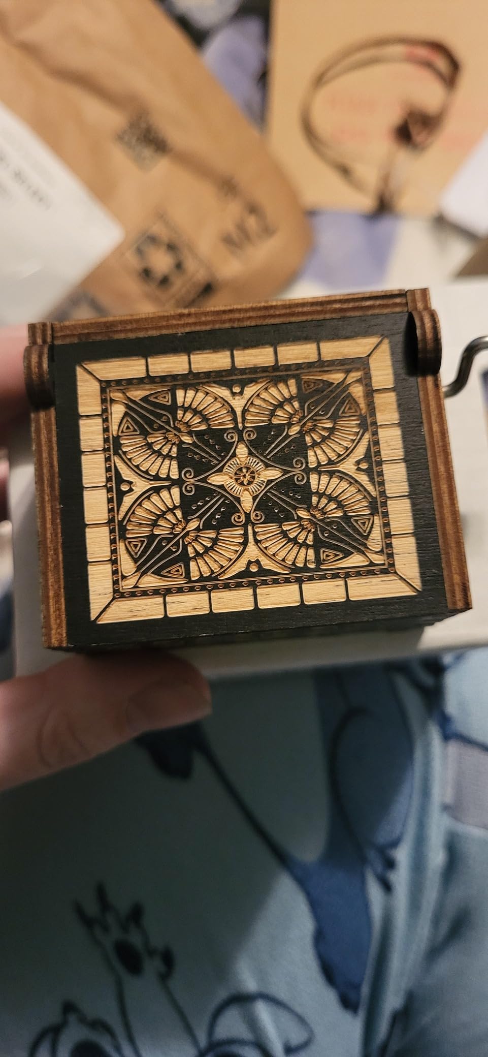 Can't Help Falling in Love Wood Music Box, Antique Engraved Music Boxes customer photo 1