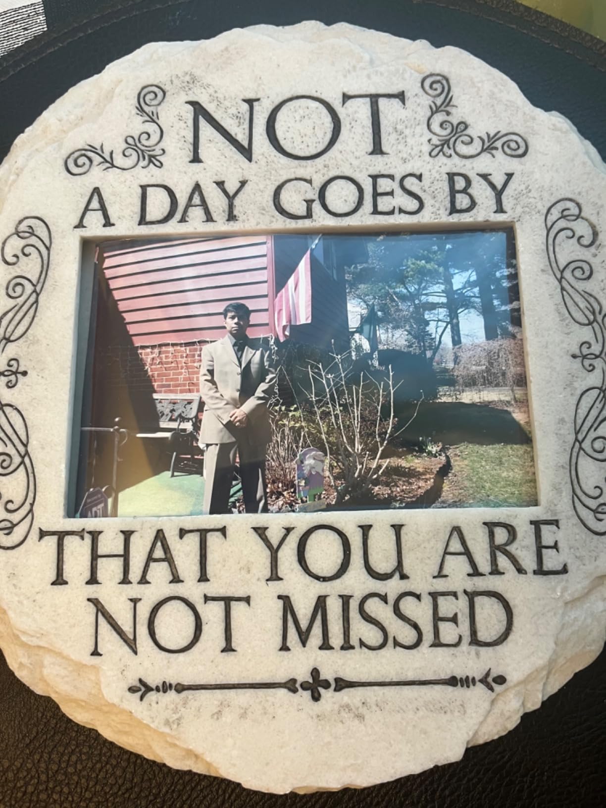 Spoontiques - Garden Décor - If Tears Could Build A Stairway Memorial Tulips Stepping Stone - Decorative Stone for Garden customer photo 1