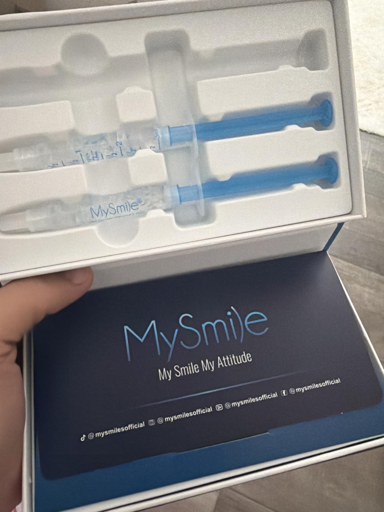 MySmile Teeth Whitening Kit with LED Light, 10 Min Non-Sensitive Fast Teeth Whitener with 3 Carbamide Peroxide Whitening Gel, Helps to Remove Stains from Coffee, Smoking, Wines, Soda, Food customer photo 1