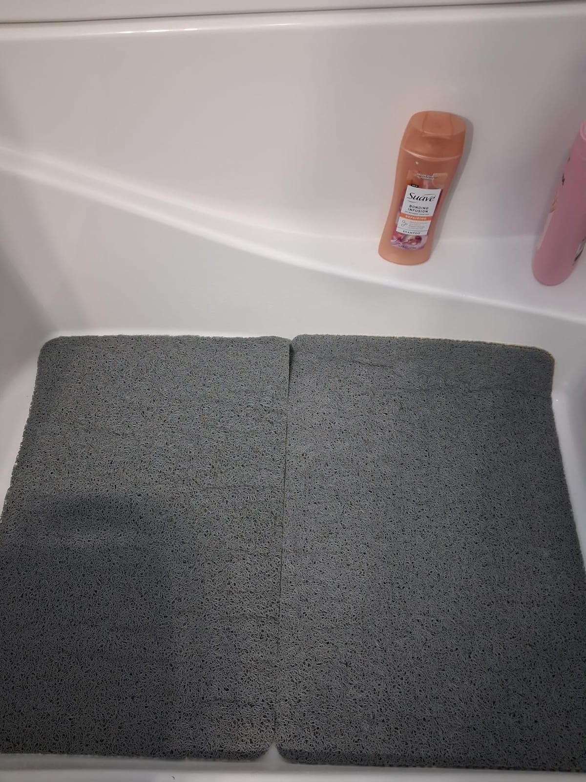 LuxStep Shower Mat Bathtub Mat,24x16 inch, Non-Slip Bath Mat with Drain, Quick Drying PVC Loofah Bathmat for Tub,Shower,Bathroom (Phthalate Free,Grey) customer photo 2