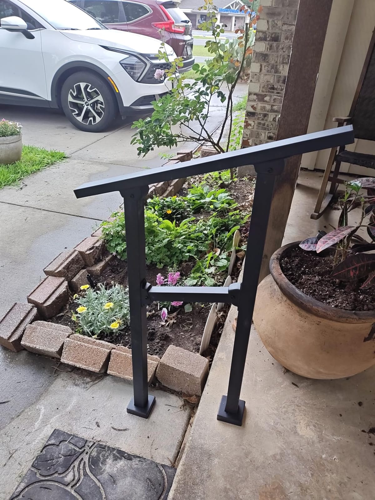 CR Fence & Rail Handrails for Outdoor Steps & Indoor Stair Railing Kit for Seniors, 1-2 Steps Safety Hand Rail for Porch & Deck, with 26