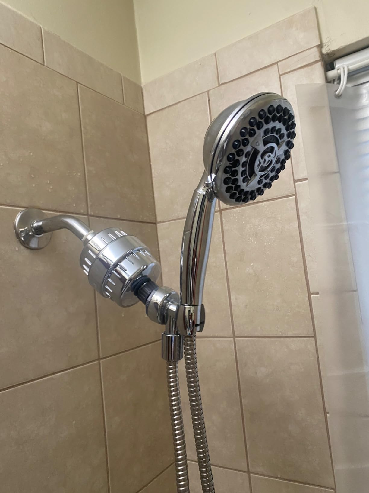 20 Stage Shower Filter w/ 3 Cartridge, Shower Head Filter, Reduce Well Hard Water Chlorine Heavy Metal & Impurity, Improve Skin Hair, Fit Most Handheld Showerhead Fixed Rainfall, Chrome customer photo 1