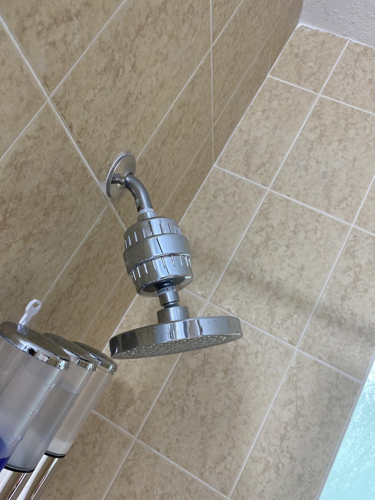 20 Stage Shower Filter w/ 3 Cartridge, Shower Head Filter, Reduce Well Hard Water Chlorine Heavy Metal & Impurity, Improve Skin Hair, Fit Most Handheld Showerhead Fixed Rainfall, Chrome customer photo 2