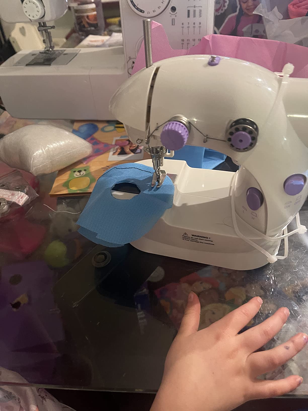 Made By Me My Very Own Sewing Machine for Beginner, Portable Battery Powered First Sewing Machine for Kids Ages 8+, Includes Fabric, Thread, Measuring Tape, & Stuffing, customer photo 2