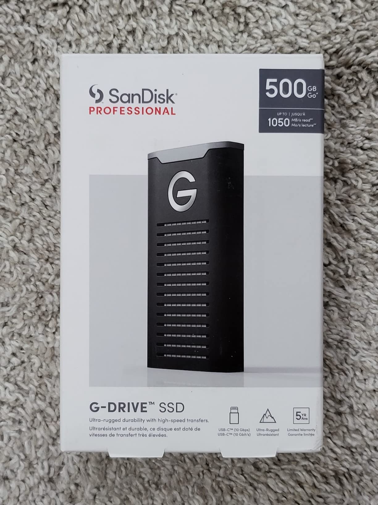 SANDISK Professional 2TB G-DRIVE SSD - Ultra-Rugged, IP67 Dust/Water Resistant, Portable External NVMe Solid State Drive, Up to 1,050 MB/s, USB 3.2 Gen 2 - SDPS11A-002T-GBANB customer photo 2