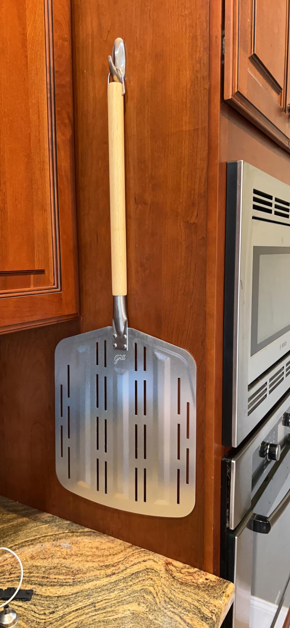 Hans Grill Pizza Peel PRO, Perforated Metal Non-Stick Paddle 12 Inch customer photo 1