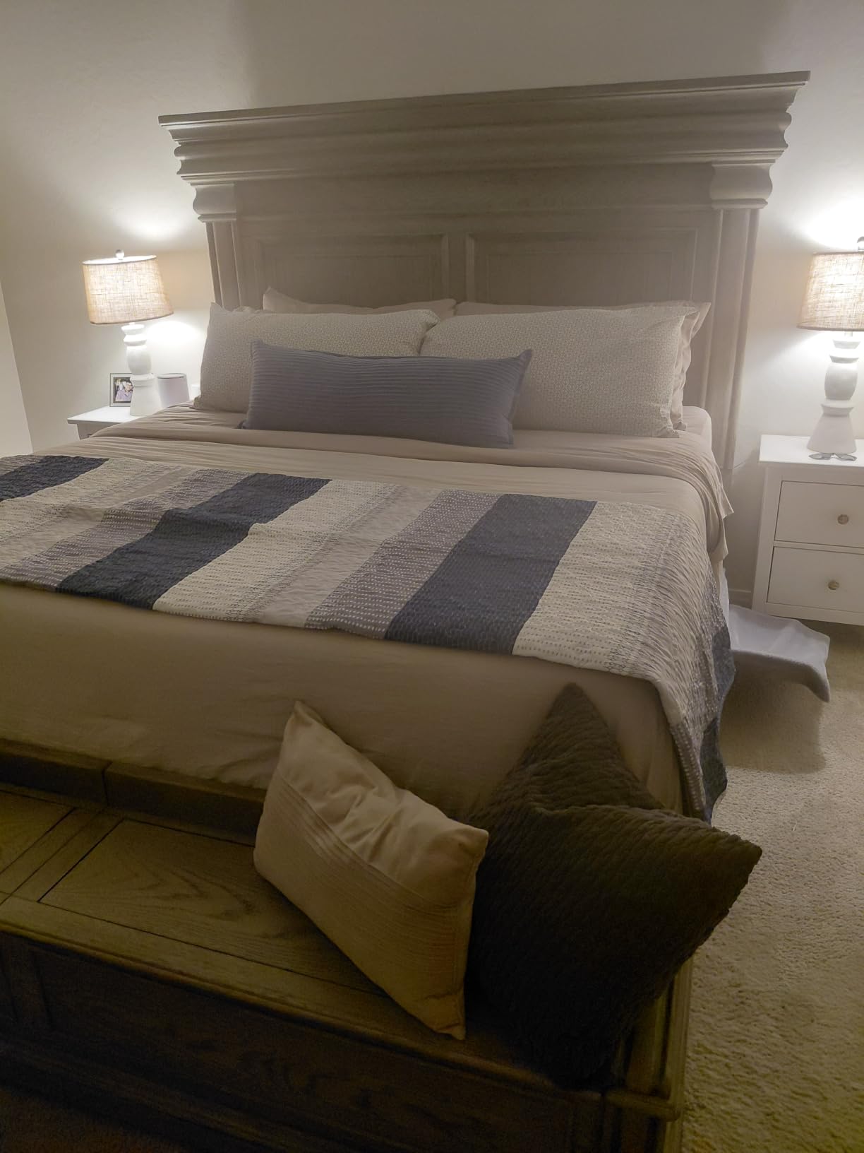 Andency King Size Quilt Set, 3 Pieces Striped Sage Green Bedspreads Set customer photo 1