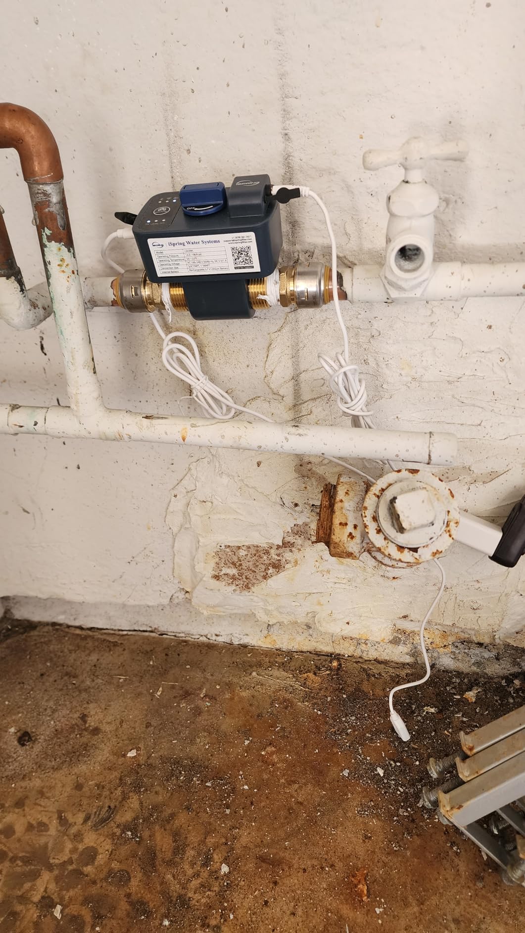 iSpring LS43 Water Leak Detector Alarm System, Automatic Shut-Off Valve and 2 Detection Sensors, Connects Up to 8 Sensor to Prevent Flooding, 3/4