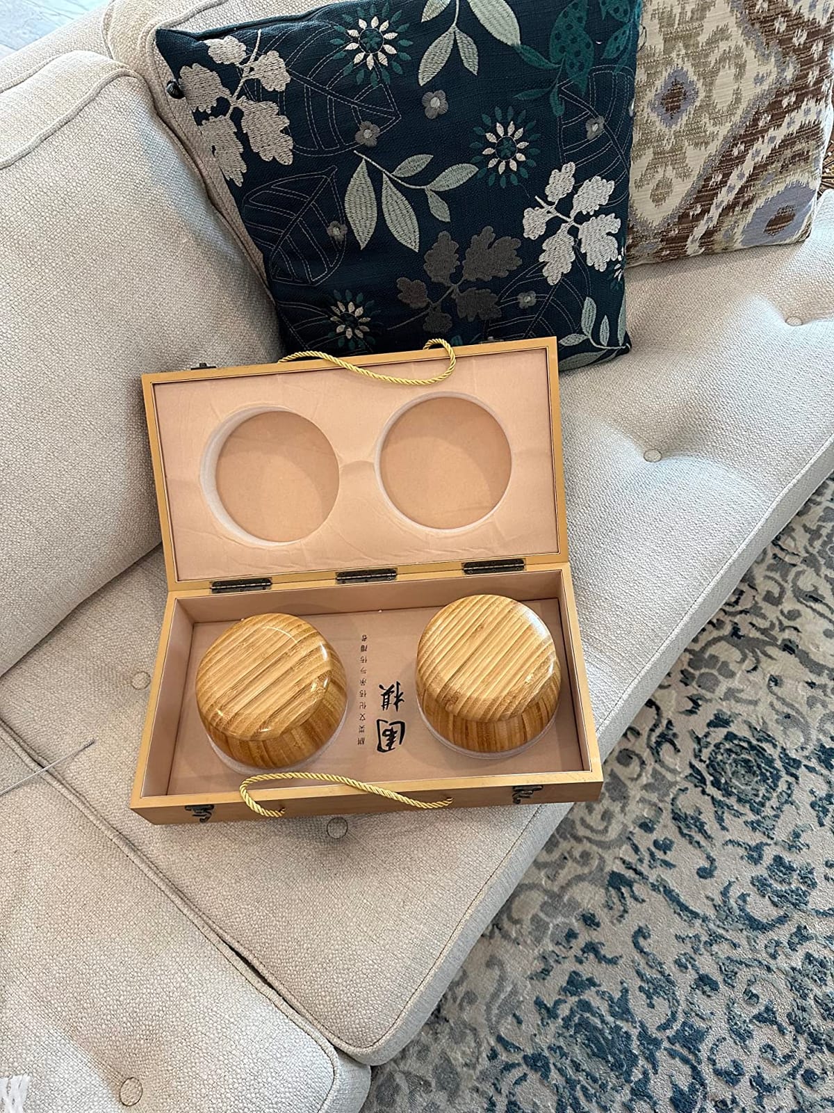 19x19 / Go Game SetHigh Grade Gift Box Board with Single Convex Melamine Stones and Bamboo Bowls Set customer photo 2
