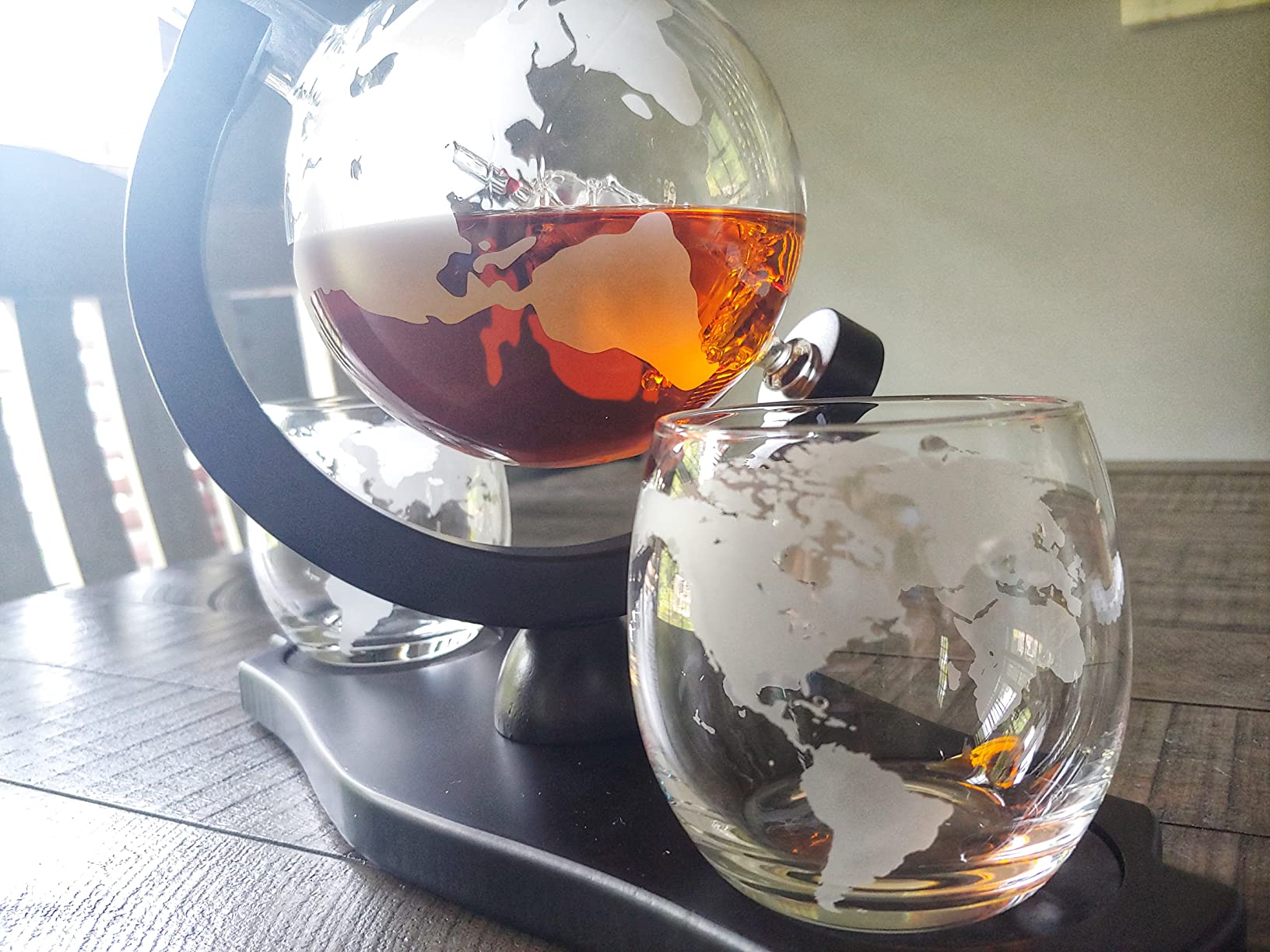 Whiskey Gifts for Men, Whiskey Decanter Set with 4 Glasses in Gift Box by Verolux | Elegant Twisted Design with Glass Stopper - Liquor, Bourbon, Brandy, Gin, Rum, Tequila, Vodka, Cognac customer photo 2