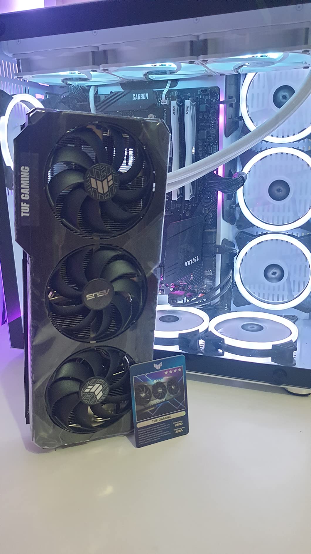 ASUS TUF Gaming NVIDIA GeForce RTX 3060 V2 OC Edition Graphics Card (PCIe 4.0, 12GB GDDR6, HDMI 2.1, DisplayPort 1.4a, Dual Ball Fan Bearings, Military-Grade Certification, GPU Tweak II) customer photo 1