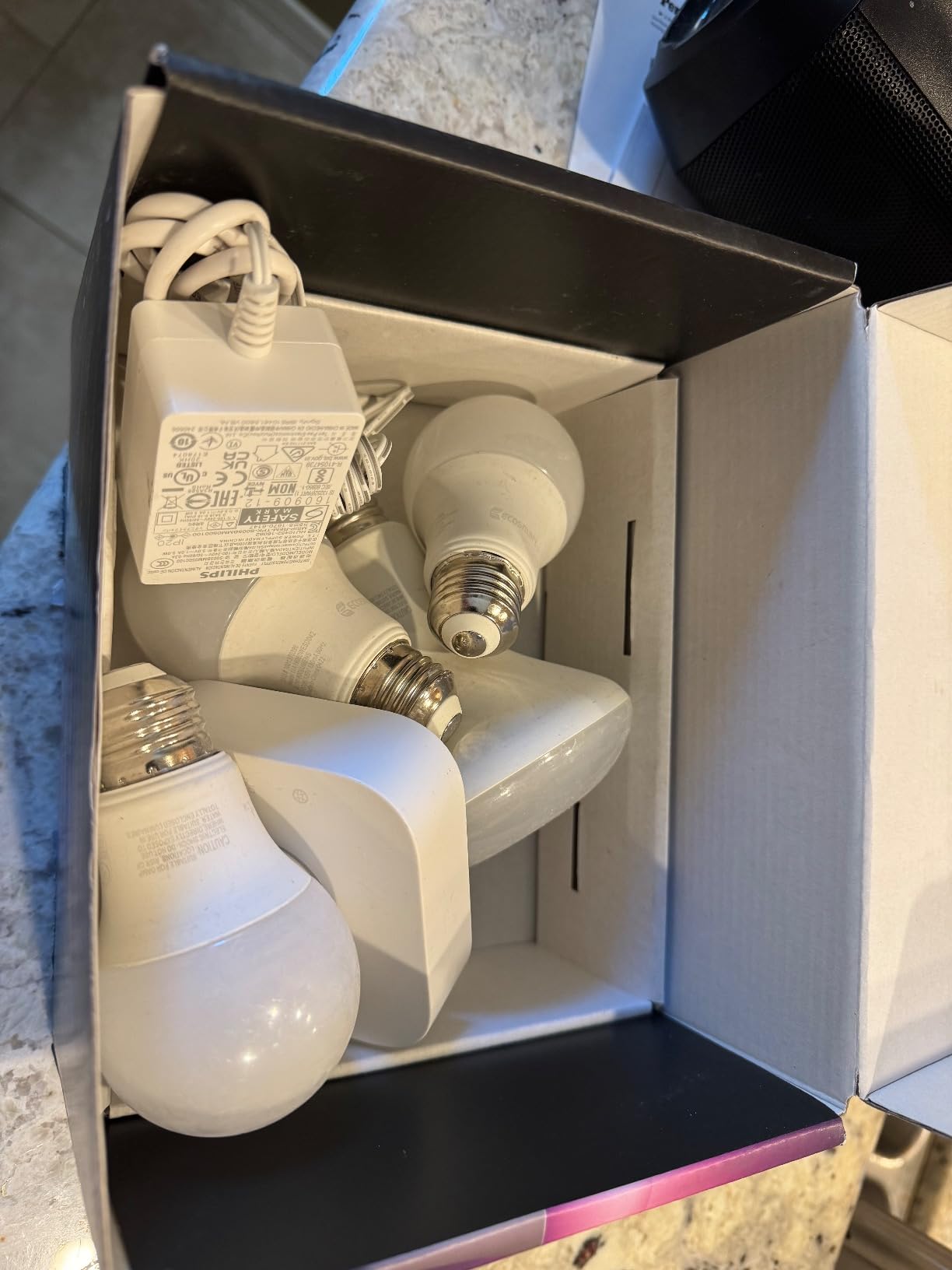 Philips Hue Smart Light Starter Kit - Includes (1) Bridge and (4) 75W A19 E26 LED Smart White and Color Ambiance Bulbs - Control with App - Compatible with Alexa, Google Assistant, and Apple HomeKit customer photo 1