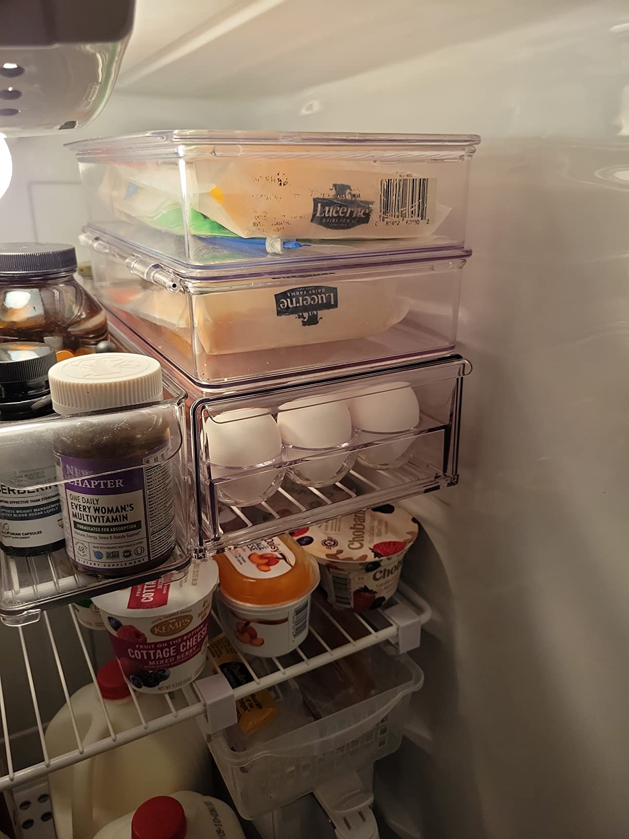 Ettori Egg Container for Refrigerator BPA Free Refrigerator Organizer Bins,Stackable Egg Holder for Refrigerator,18 Egg Tray,Clear customer photo 2