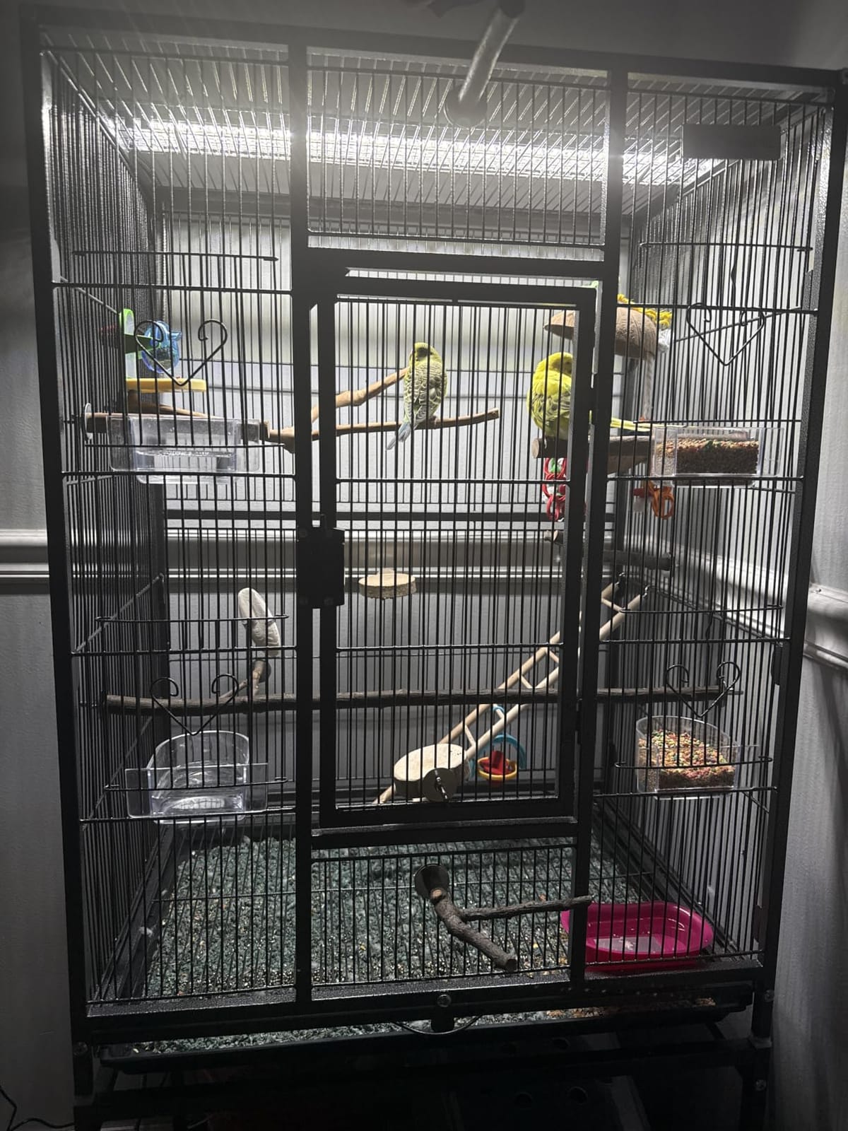 VIVOHOME 54 Inch Wrought Iron Large Bird Cage with Rolling Stand customer photo 2