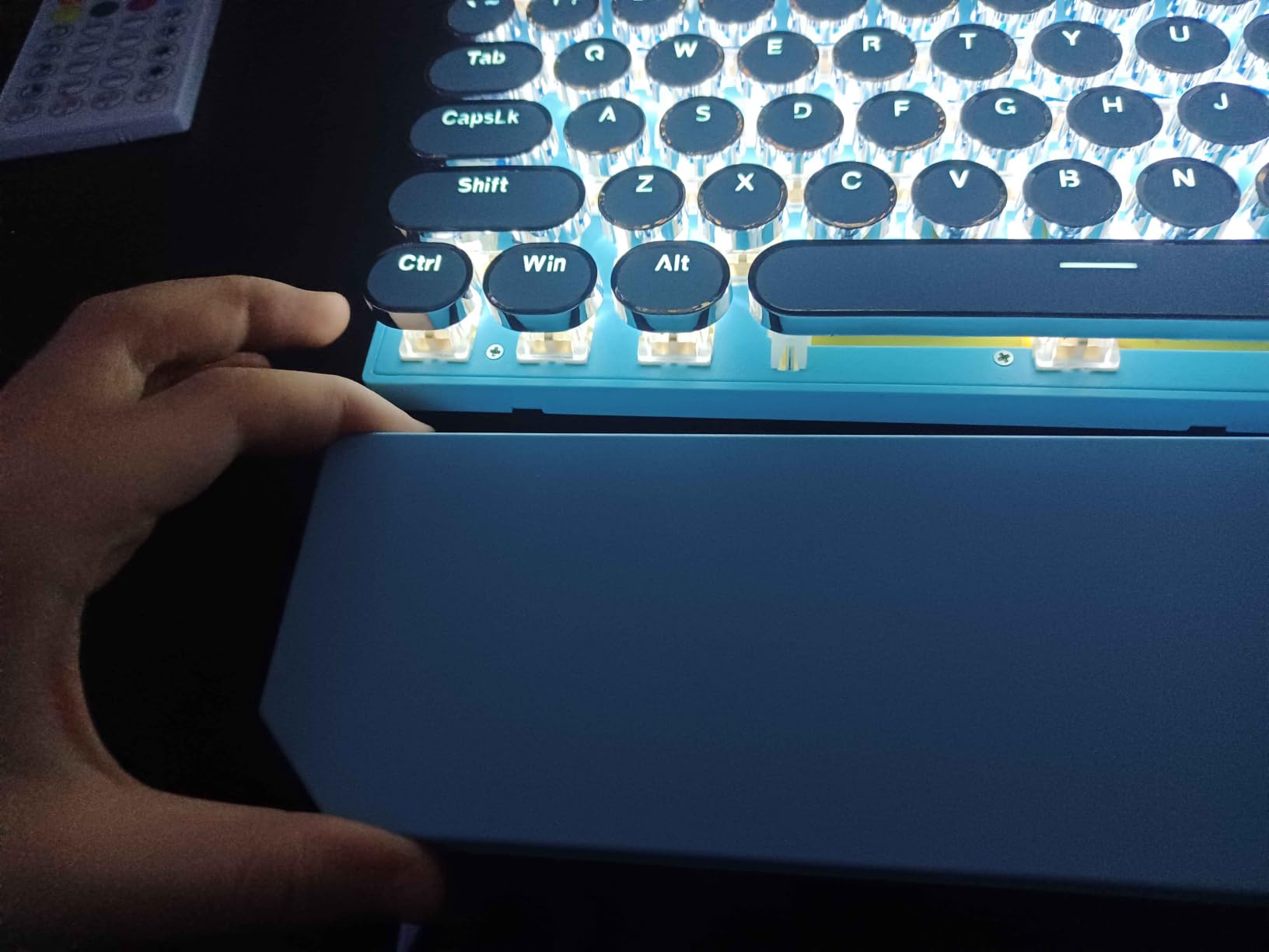 Camiysn Typewriter Style Mechanical Gaming Keyboard, Black Retro Punk Gaming Keyboard with RGB Backlit, 104 Keys Blue Switch Wired Cute Keyboards, Round Keycaps for Windows/Mac/PC customer photo 1