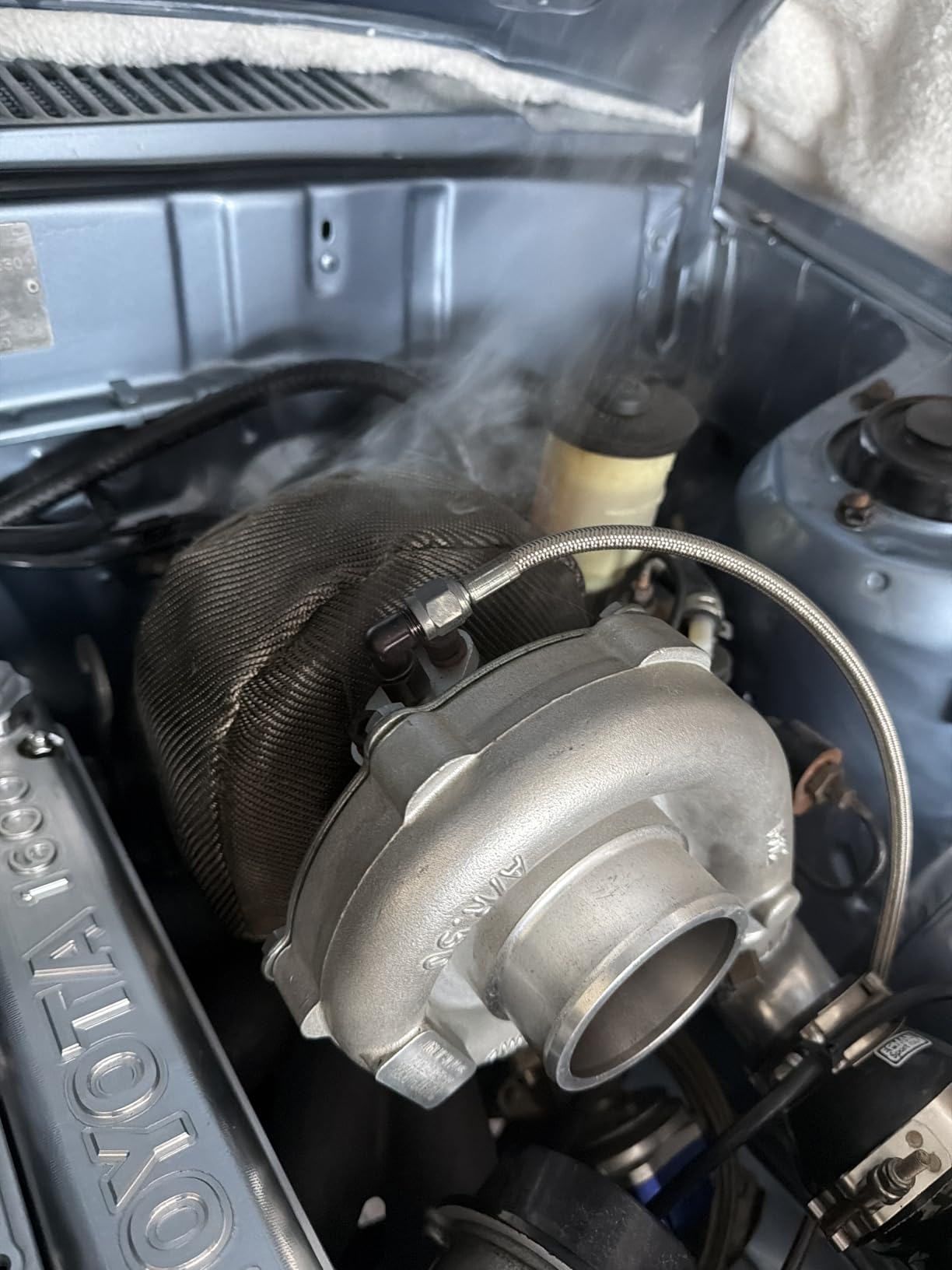 T3 Turbo Blanket Titanium Turbocharger Heat Shield Fiberglass Cover Turbo Charger Wrap 2000 Degree High Temperature Thermal Protection for T3 Turbine Housing With Locking Springs customer photo 1