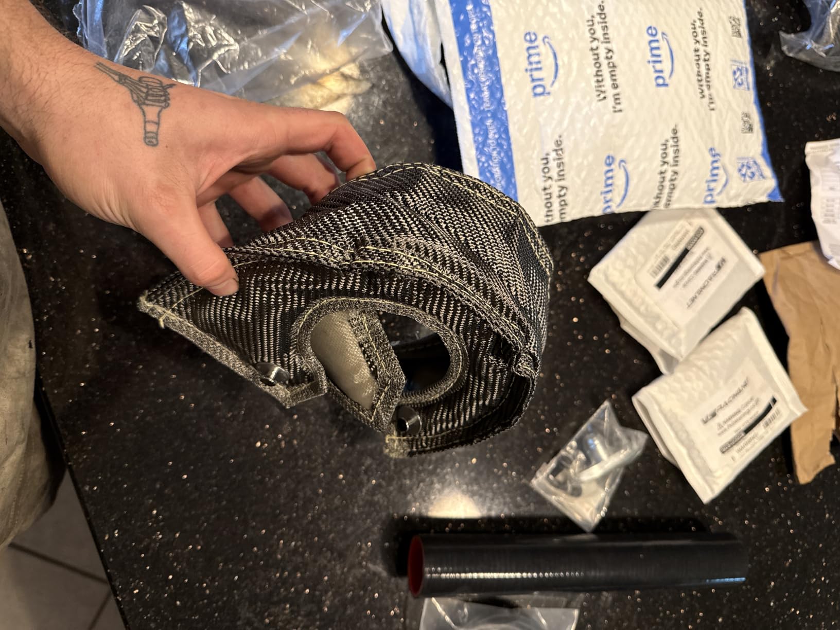 T3 Turbo Blanket Titanium Turbocharger Heat Shield Fiberglass Cover Turbo Charger Wrap 2000 Degree High Temperature Thermal Protection for T3 Turbine Housing With Locking Springs customer photo 2