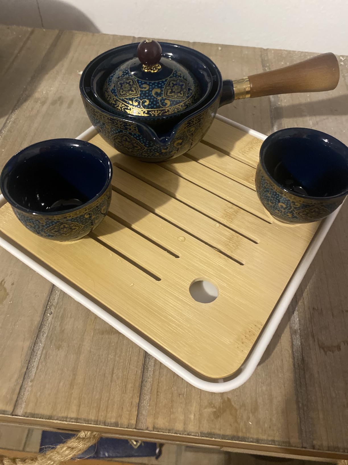 LURRIER Porcelain Chinese Gongfu Tea Set,Portable Teapot Set with 360 Rotation Tea maker and Infuser,Portable All in One Gift Bag for Travel,Home,Gifting,Outdoor and Office (Green) customer photo 2