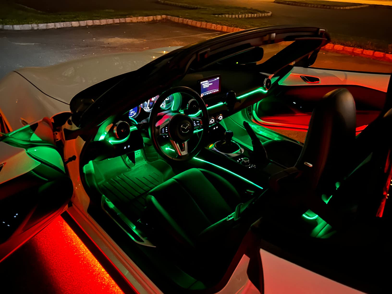 Jushope Car Interior LED Lights, RGB Fiber Optic Ambient Lighting Kit | Wireless APP & RF Remote Control, 16 Million Colors, Music Sync, 5 LED 236 inches Fiber Optic, USB or Hardwire customer photo 2