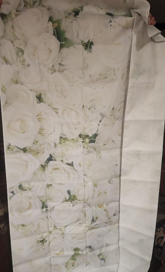 INRUI White Rose Floral Wall Photography Backdrop 7x5FT customer photo 1