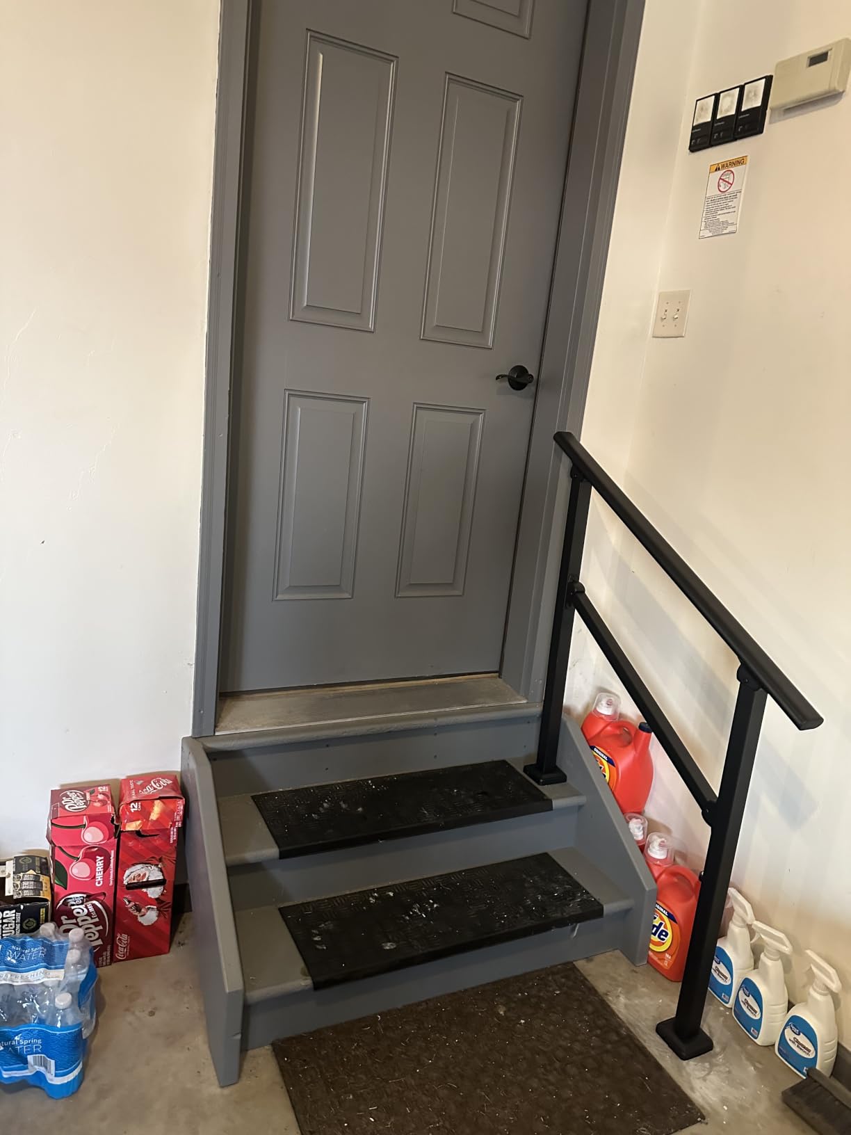 Metty Metal Hand Rails for Outdoor Steps,3 Step Stair Railing Kit customer photo 1