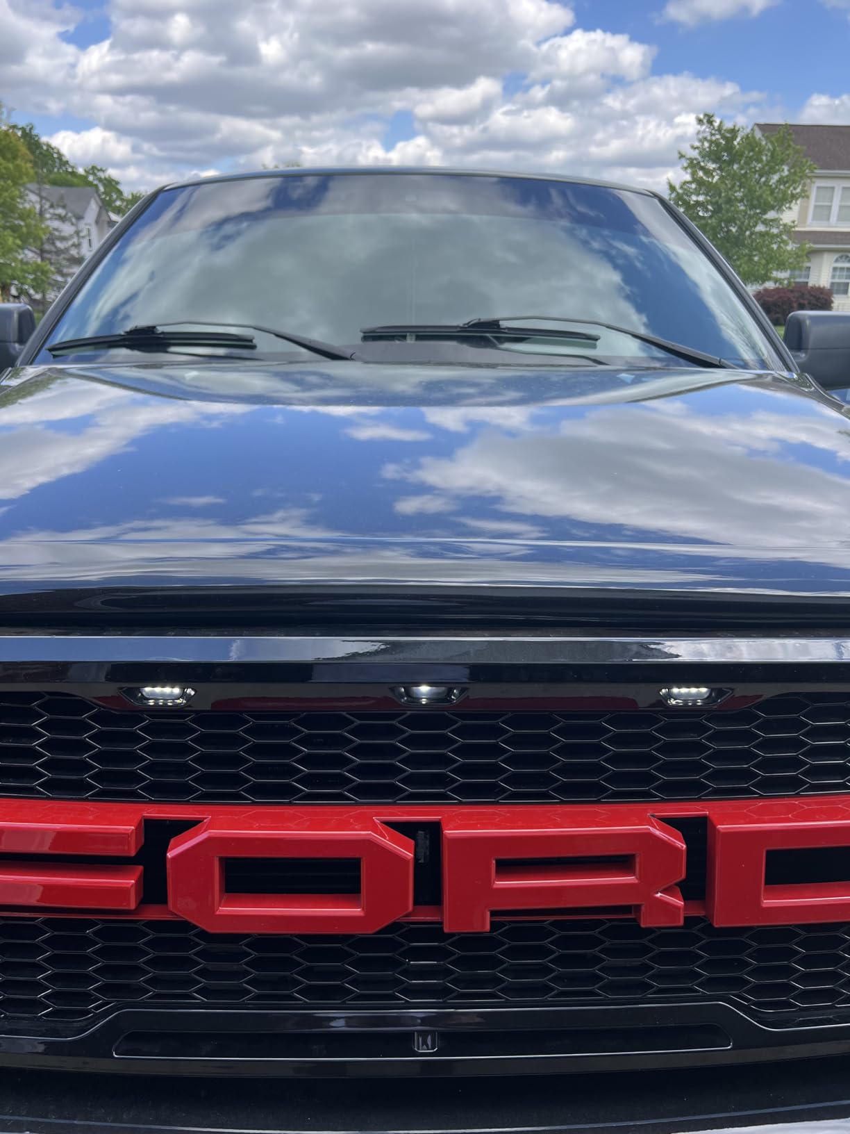 AUXLIGHT Car Accessories, 3PCS LED Grille Lights with Fuse & Wire, Compatible with 2004-2019 for-d F150 Raptor Style Aftermarket Grill, 2013-2018 R-am 1500 Raptor Style Aftermarket Grill (Amber) customer photo 2
