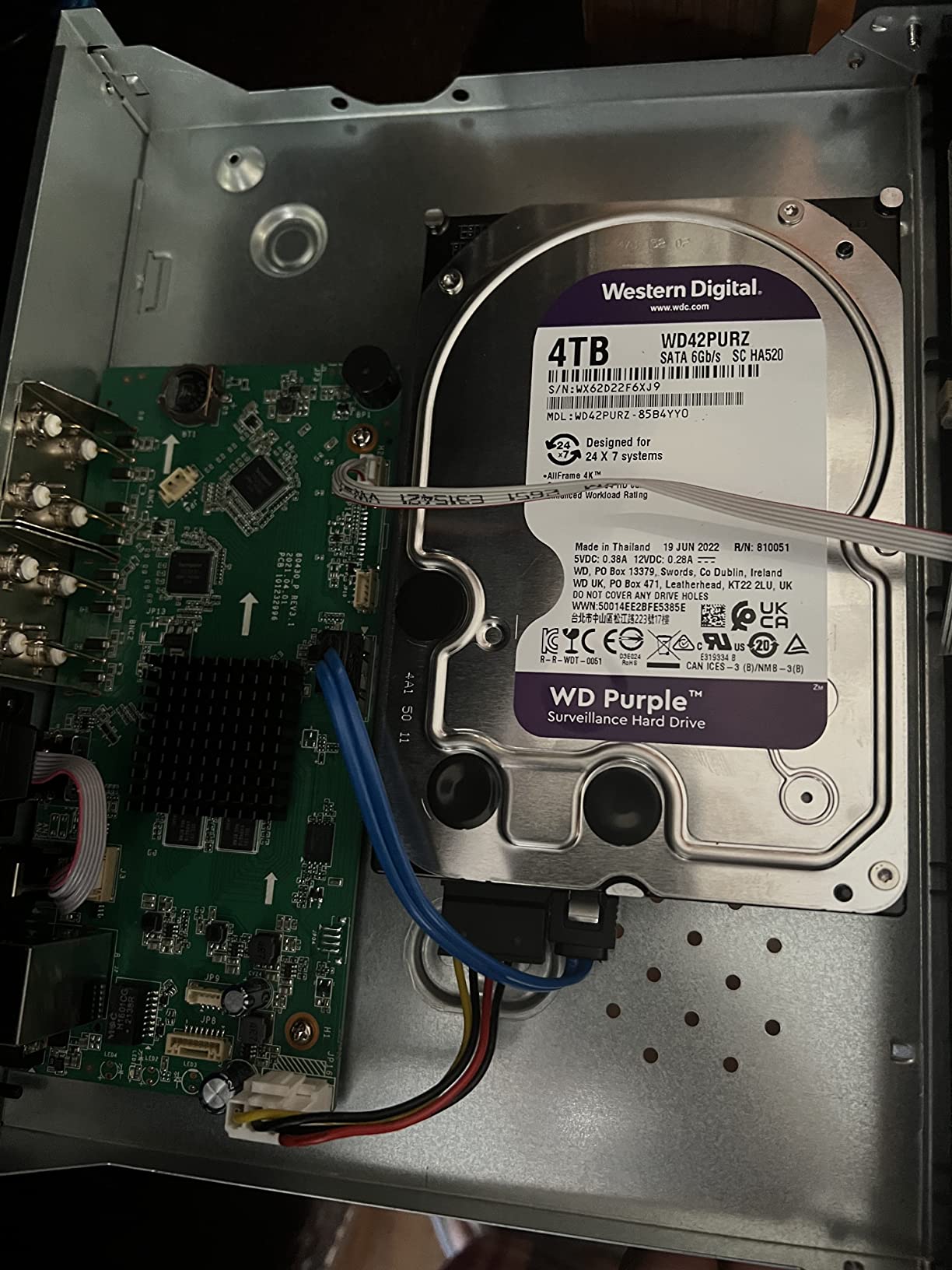 Western Digital 6TB WD Purple Surveillance Internal Hard Drive HDD - SATA 6 Gb/s, 256 MB Cache, 3.5