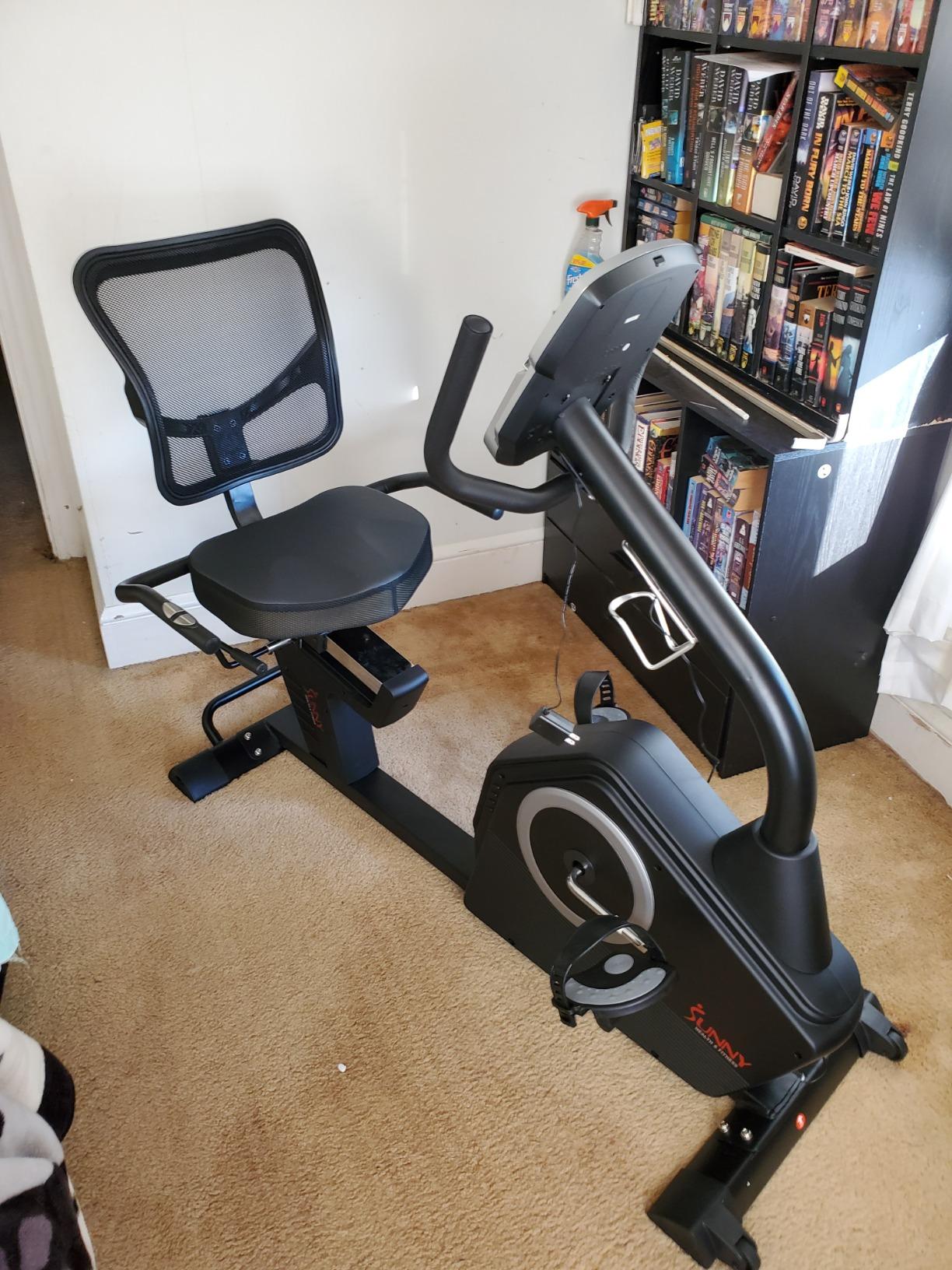 Sunny Health & Fitness Smart Recumbent Bike for Indoor Low Impact Cardio customer photo 1