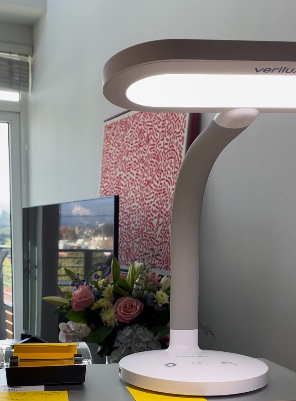 Verilux HappyLight Duo 2-in-1 Light Therapy & Task Desk Lamp, UV-Free LED | 10,000 Lux Full Spectrum with Adjustable Brightness & Color, Flexible Gooseneck and Integrated USB Charging Port customer photo 1