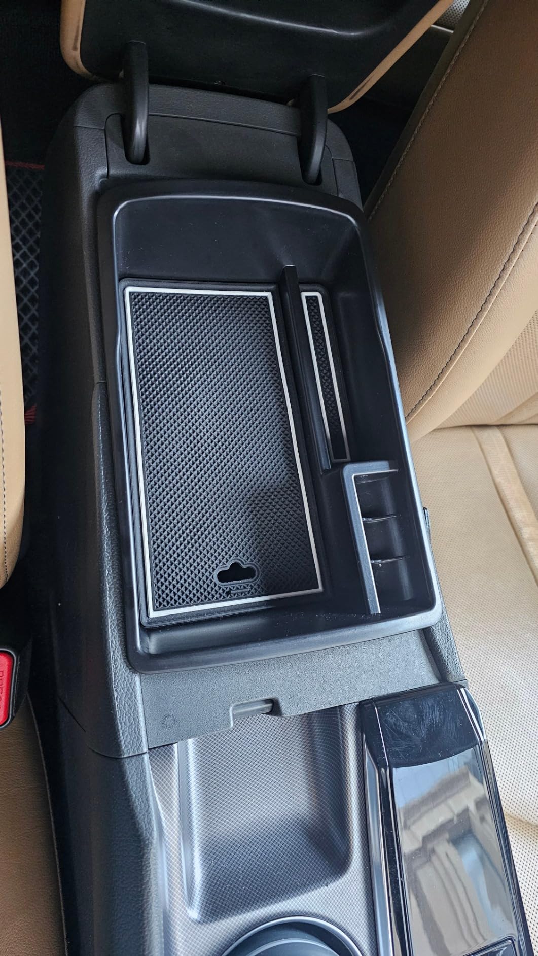 Center Console Organizer for Hyundai Sonata 2020-2023, Black | Compatible with N-Line/Limited, Insert Tray, Secondary Storage Armrest Box, ABS Material customer photo 2