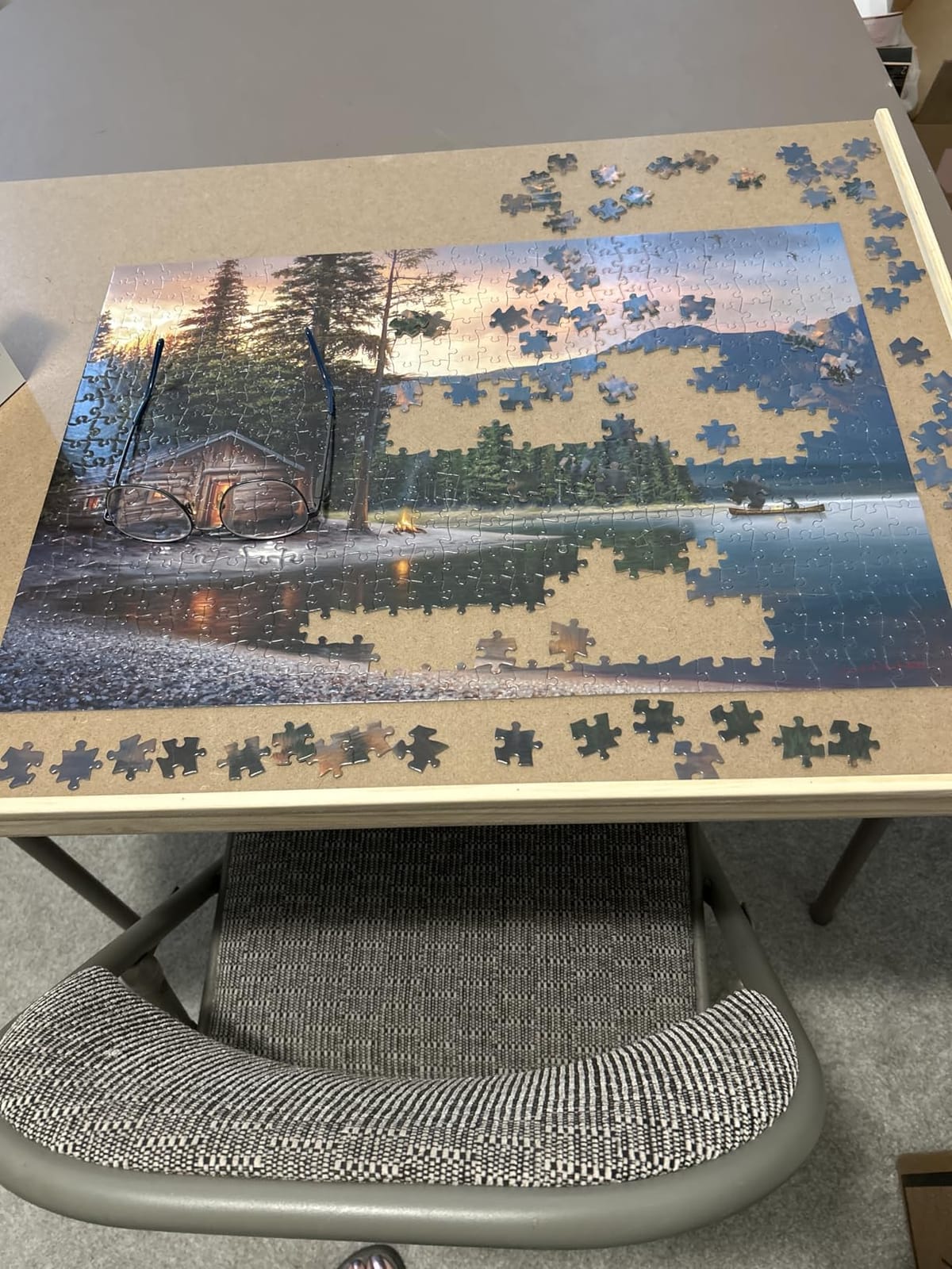 1500 Piece Wooden Jigsaw Puzzle Board - 6 Drawers, Preassembled Rotating Puzzle Table | 35” X 28” Jigsaw Puzzle Board | Puzzle Cover Included - Portable Tables for Adults and Kids customer photo 2